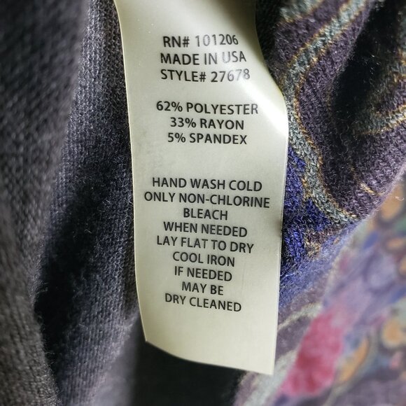 Soft Surroundings Poppy Field Tunic Top Sweater Paisley Floral Fairy size L Boho - Picture 9 of 12